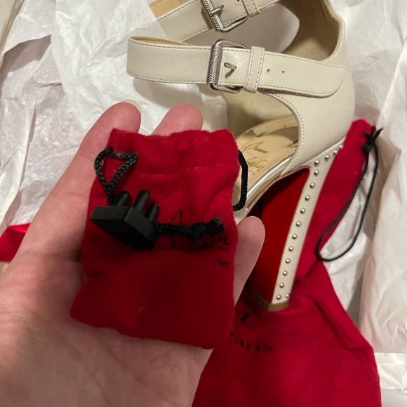 Christian Louboutin Black/Gunmetal studded heels size 38.5 - Picture 4 of 5